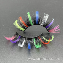 multi colored false lashes makeup rainbow colorful eyelashes
